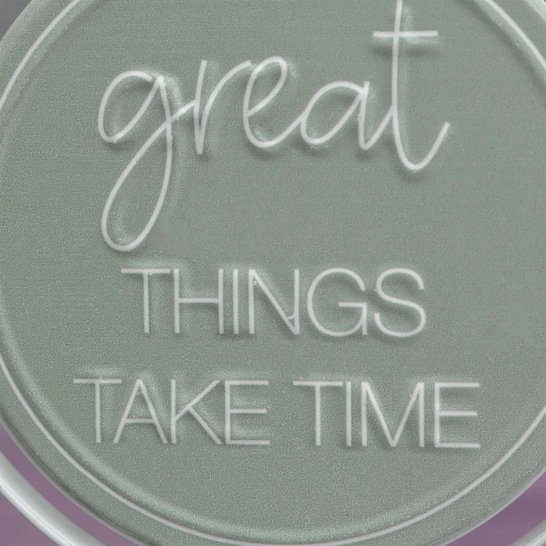 You Can Do It/Great Things Take Time-2 Sided Rotating Metal Table Top Decoration- Embossed Metal Signs for Home Decoration-6 x 2