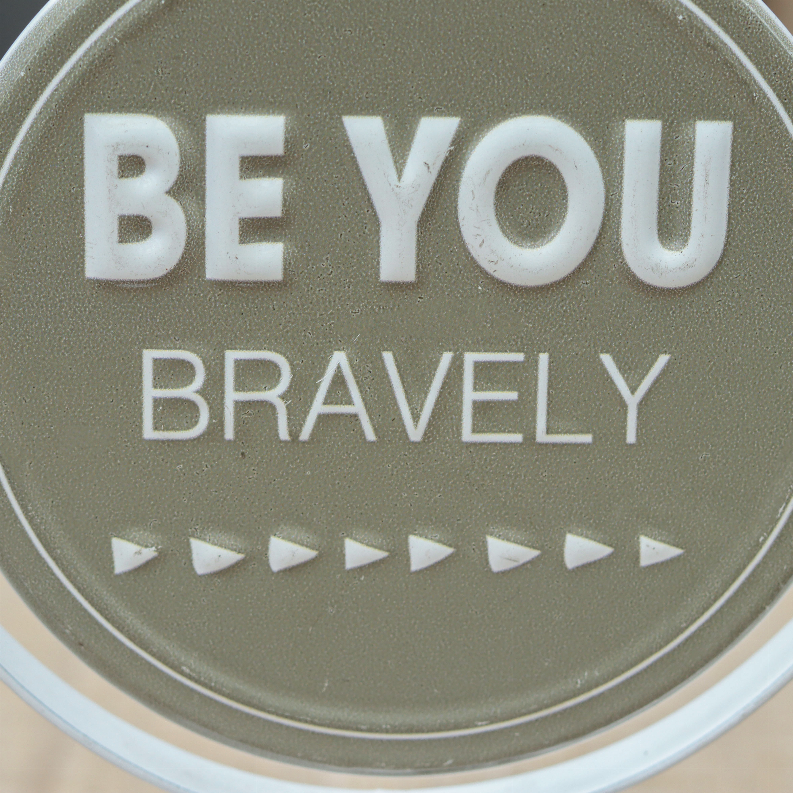 Be You Bravely/Show Me How Big Your Brave is-2 Sided Rotating Metal Table Top Decoration- Embossed Metal Signs for Home Decorati