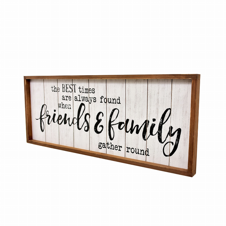 The Best Times are Always Found When Friends&Family Gather Round Rustic Wood Signs-Vantage Wooden Farmhouse Plaque- Large Wood F