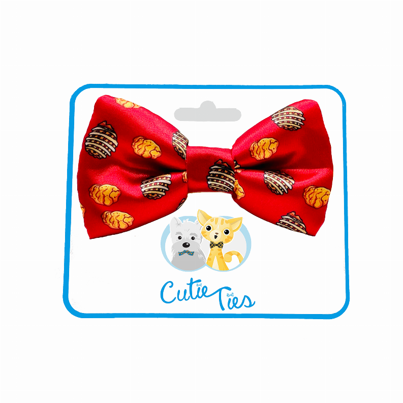 Cutie Ties Dog Bow Tie - One Size Nuggest & Fries