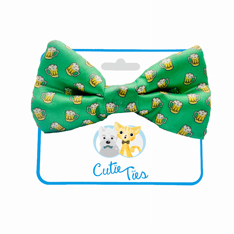 Cutie Ties Dog Bow Tie - One Size Green Beer