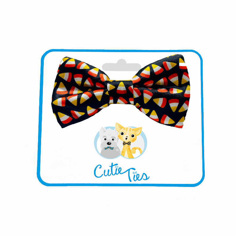 Cutie Ties Dog Bow Tie - One Size Candy Corn