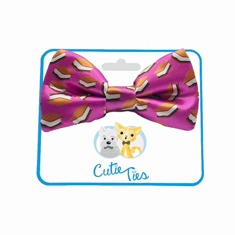Cutie Ties Dog Bow Tie - One Size S'mores Purple