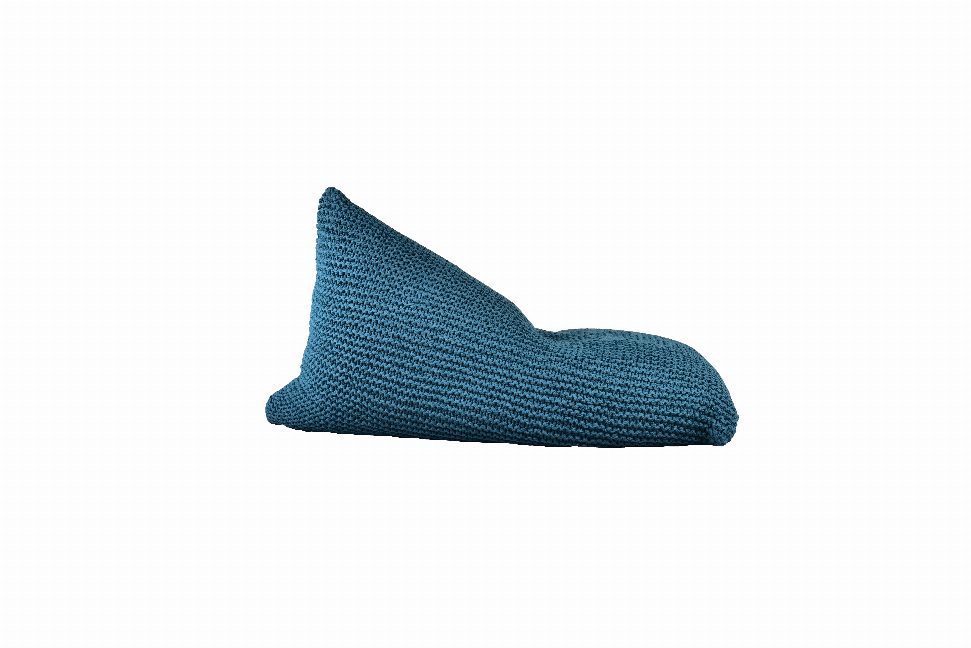 Ava Knitted Standard 100% Cotton Outdoor Friendly Bean Bag Chair & Lounger - Teal Blue
