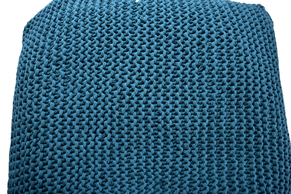 Ava Knitted Standard 100% Cotton Outdoor Friendly Bean Bag Chair & Lounger - Teal Blue