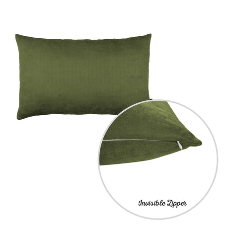 Farmhouse Square and Lumbar Solid Color Throw Pillow Covers Set of 2 12"x20" Fern Green