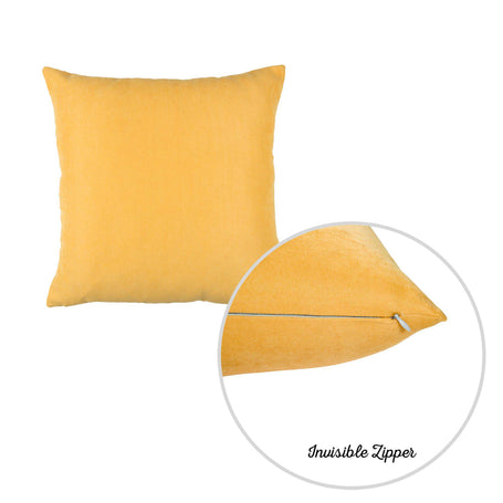 Farmhouse Square and Lumbar Solid Color Throw Pillow Covers Set of 2 16"x16" Yellow