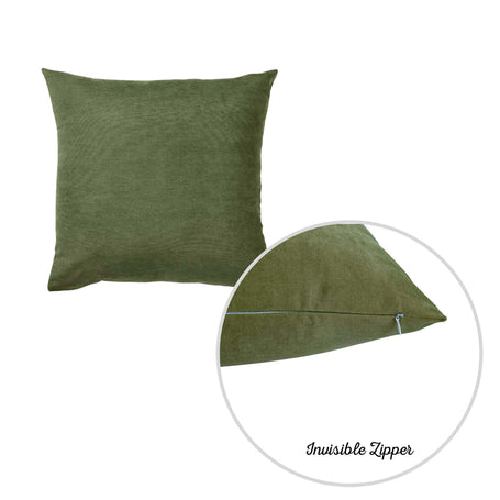 Farmhouse Square and Lumbar Solid Color Throw Pillow Covers Set of 2 18"x18" Fern Green
