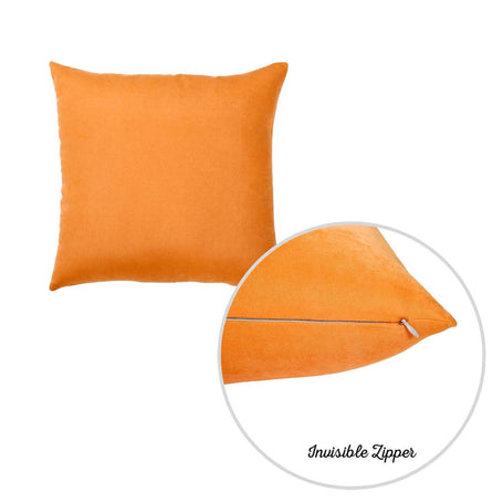 Farmhouse Square and Lumbar Solid Color Throw Pillow Covers Set of 2 20"x20" Orange