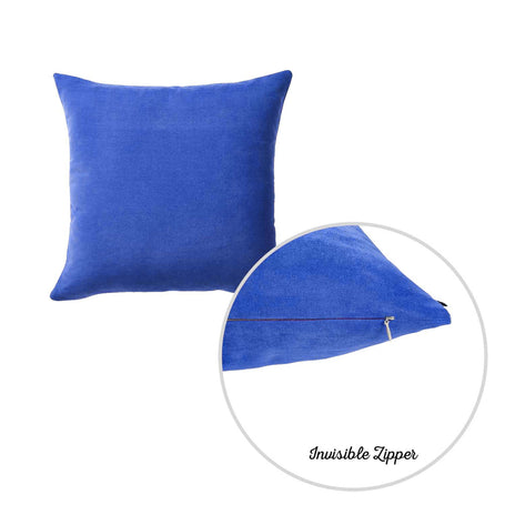 Farmhouse Square and Lumbar Solid Color Throw Pillow Covers Set of 2 20"x20" Sapphire Blue