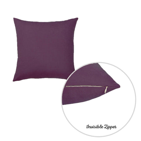 Farmhouse Square and Lumbar Solid Color Throw Pillow Covers Set of 2 22"x22" Purple