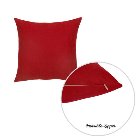 Farmhouse Square and Lumbar Solid Color Throw Pillow Covers Set of 2 22"x22" Red