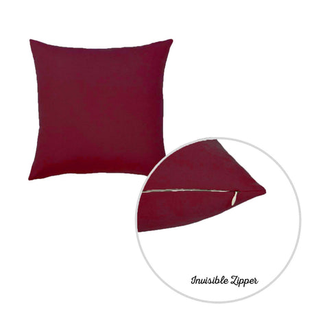 Farmhouse Square and Lumbar Solid Color Throw Pillow Covers Set of 4 26"x26" Claret Red