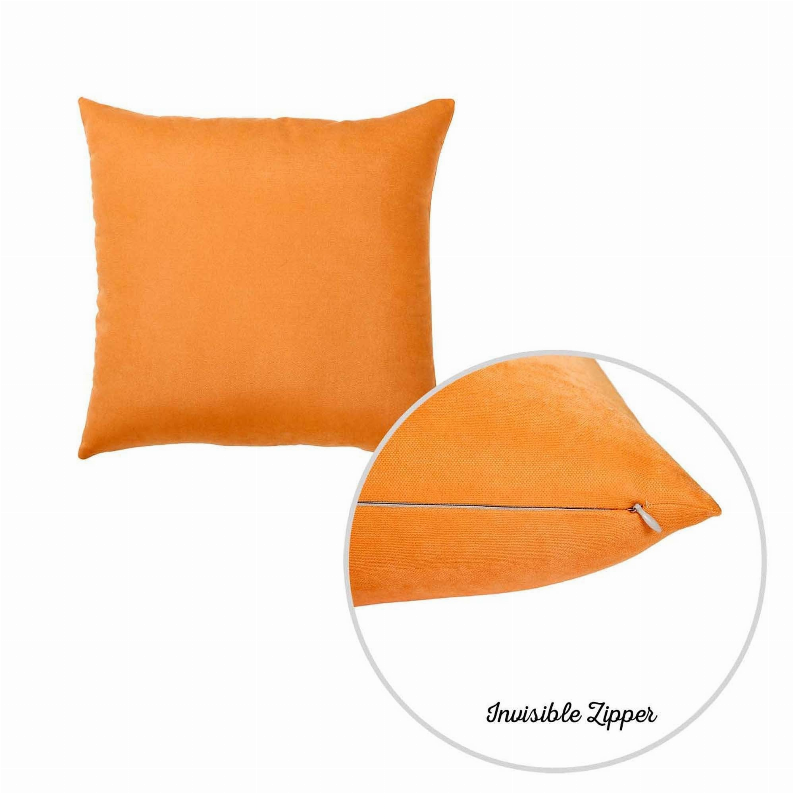Farmhouse Square and Lumbar Solid Color Throw Pillows Set of 2 20"x20" Orange