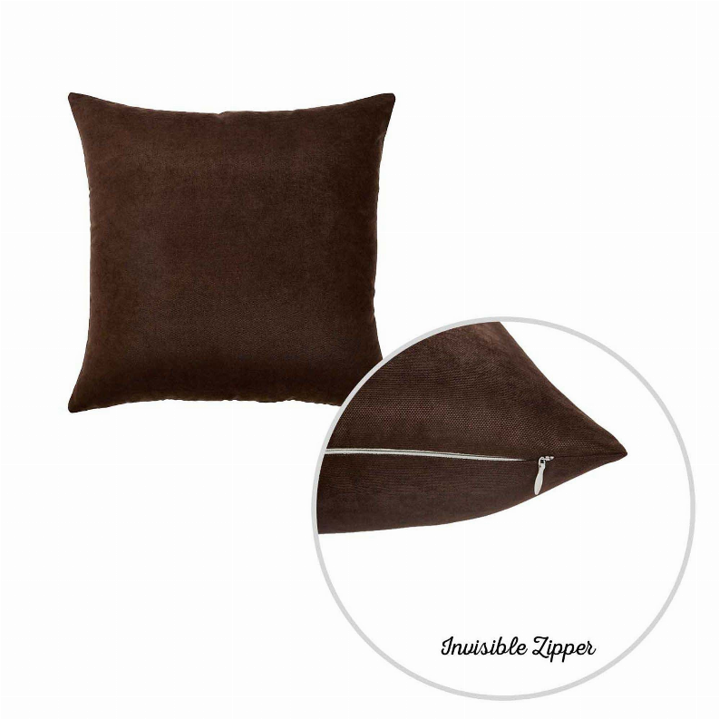 Farmhouse Square and Lumbar Solid Color Throw Pillows Set of 4 18"x18" Brown