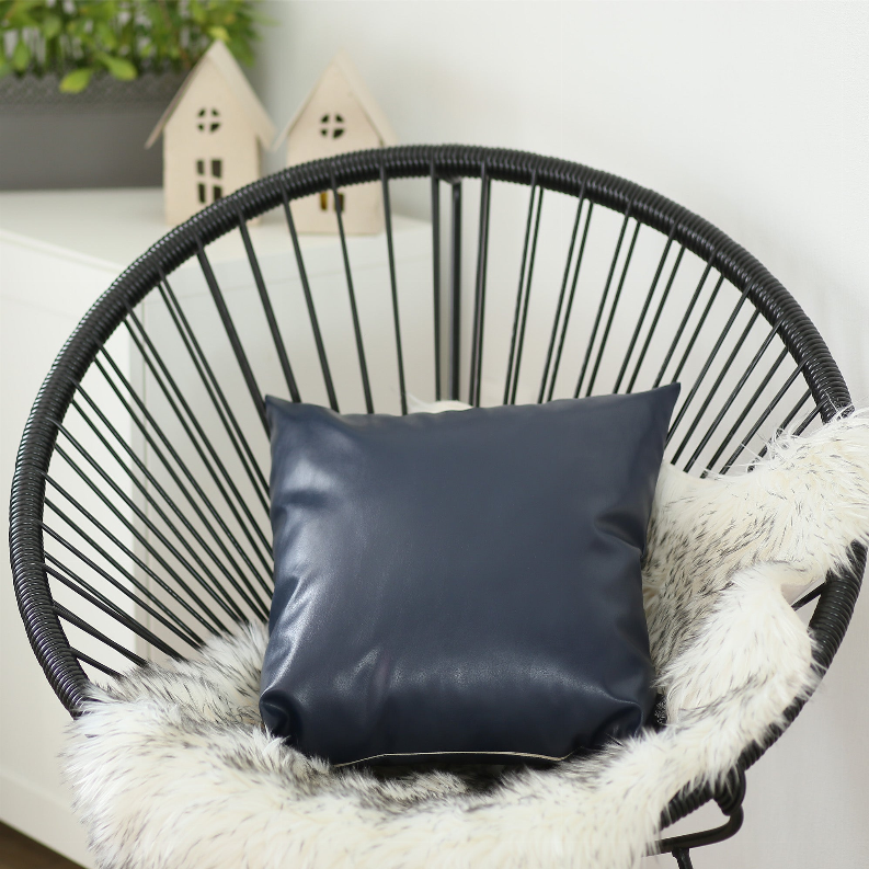 Vegan Faux Leather Throw Pillow Covers