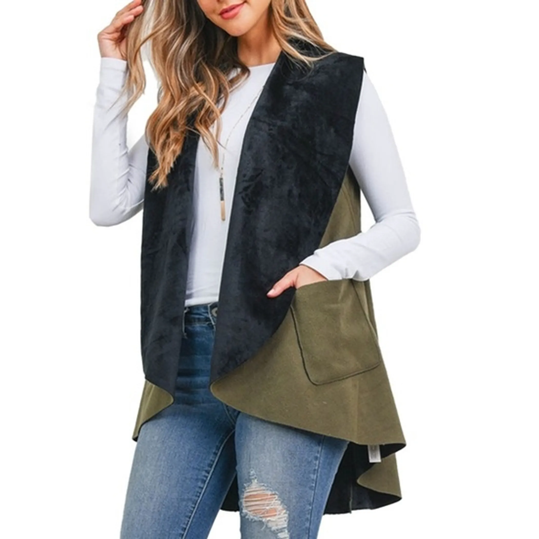 TopDawg | Dobbi,Two Tone With Pocket Kimono Vest