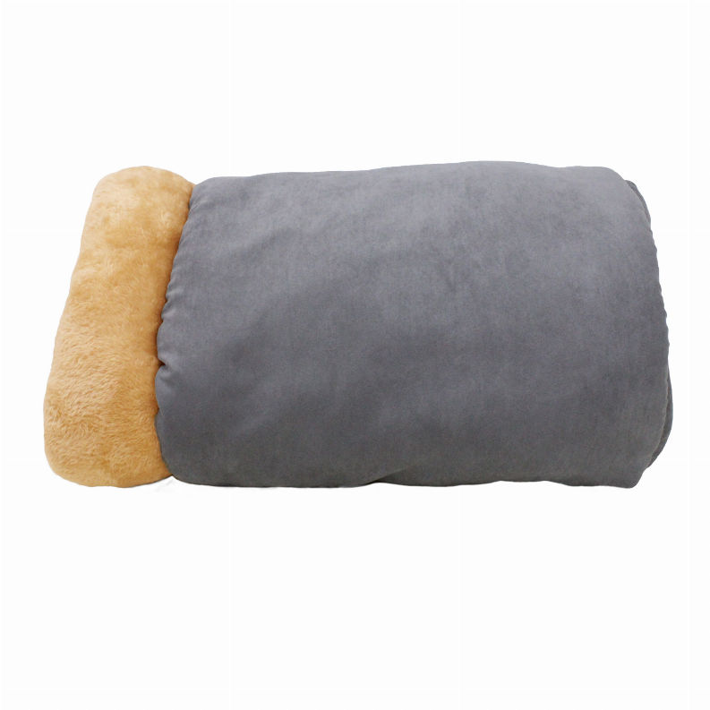 GOOPAWS 4 in 1 Self Warming Burrow Cat Bed, Pet Hideway Sleeping Cuddle Cave - 22" x14" x10" Grey