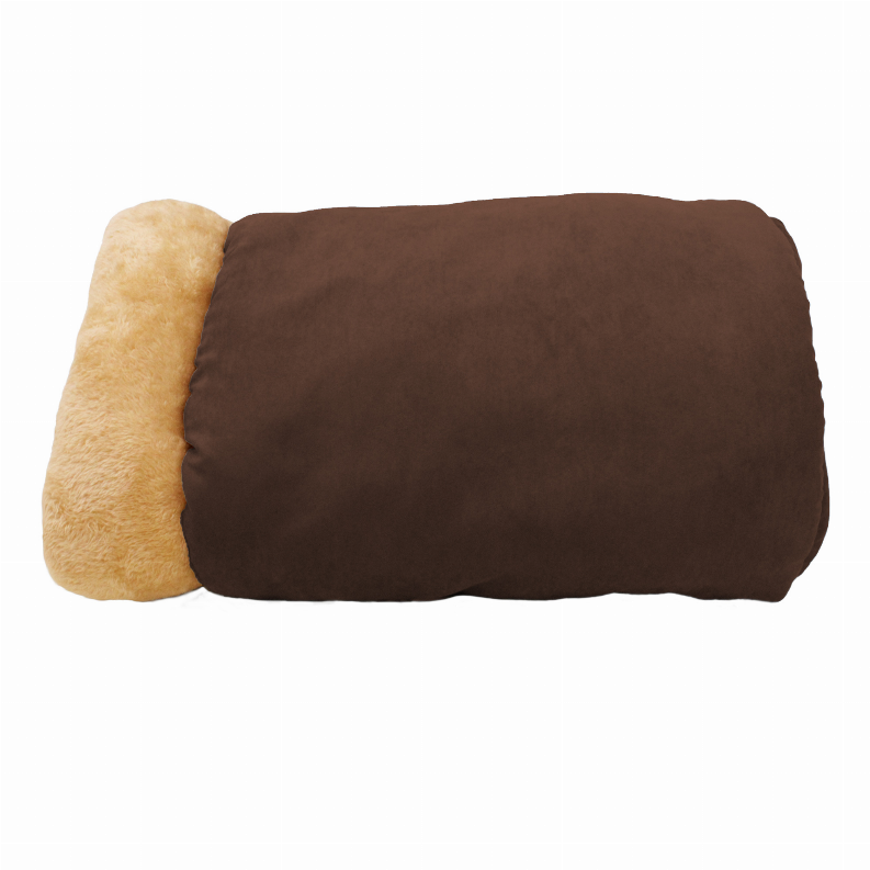 GOOPAWS 4 in 1 Self Warming Burrow Cat Bed, Pet Hideway Sleeping Cuddle Cave - 22" x14" x10" Coffee