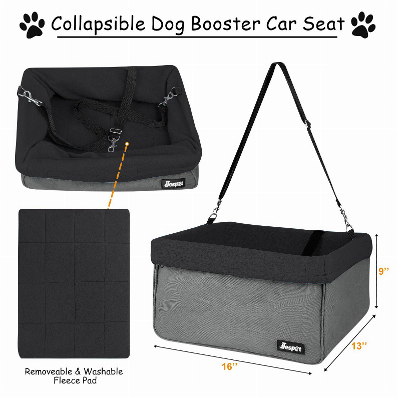 Dog Booster Seats for Cars, Portable Dog Car Seat Travel Carrier with Seat Belt for 24lbs Pets