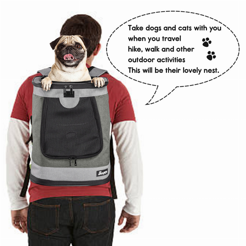 JESPET Pet Backpack Carrier for Small Dog, Puppy, Soft Carrier Backpack Ideal for Traveling, Hiking, Walking and Outdoor Activit