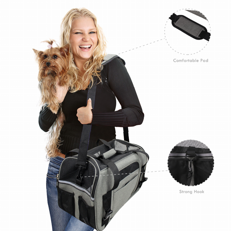 JESPET Soft-Sided Kennel Pet Carrier for Small Dogs, Cats, Puppy, Airline Approved Cat Carriers Dog Carrier Collapsible, Travel 