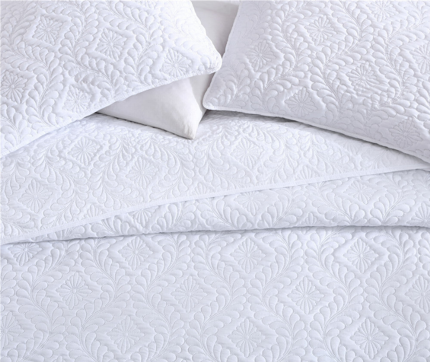 Ivy 3 Piece Bedspread Set - King White