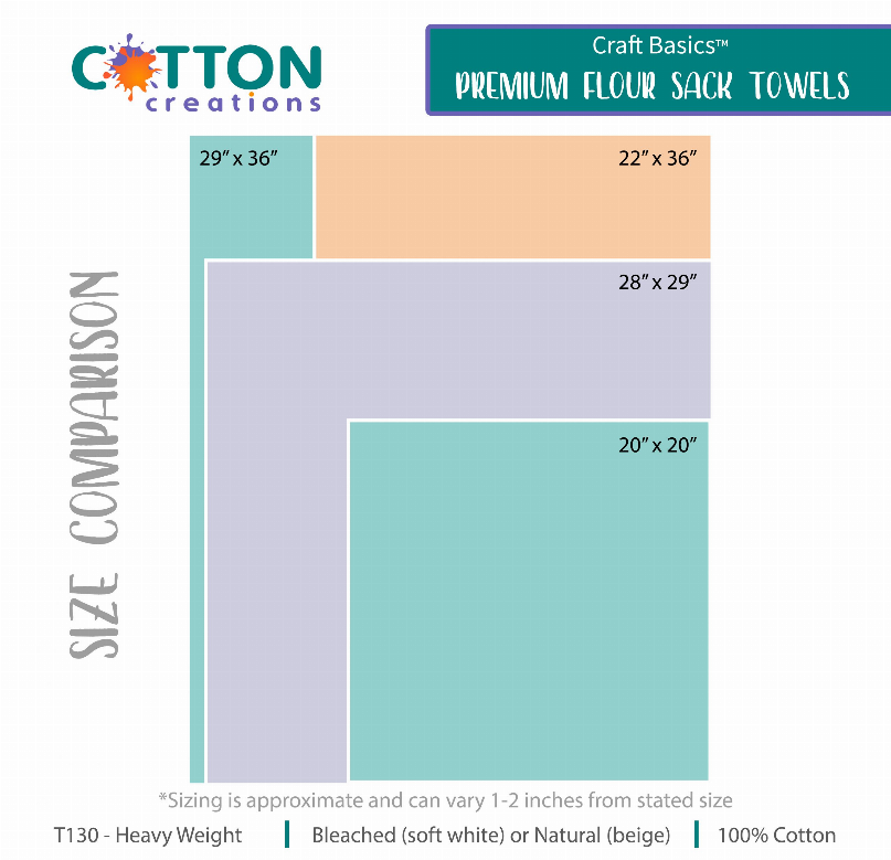 Premium Flour Sack Towel by Craft Basics (Pack of 10) - 22" x 36" Soft white
