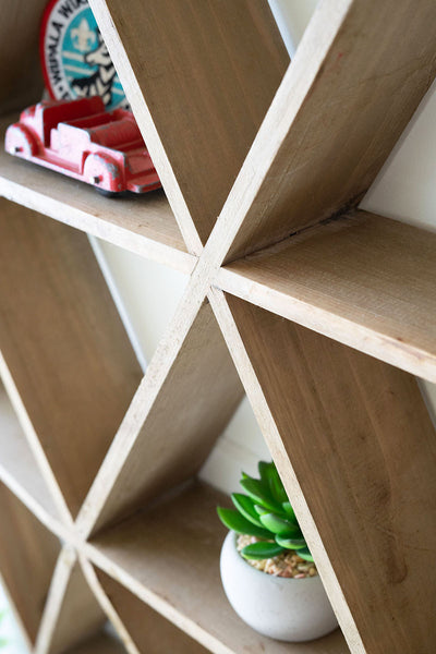 Wooden Criss Cross Wall Shelf