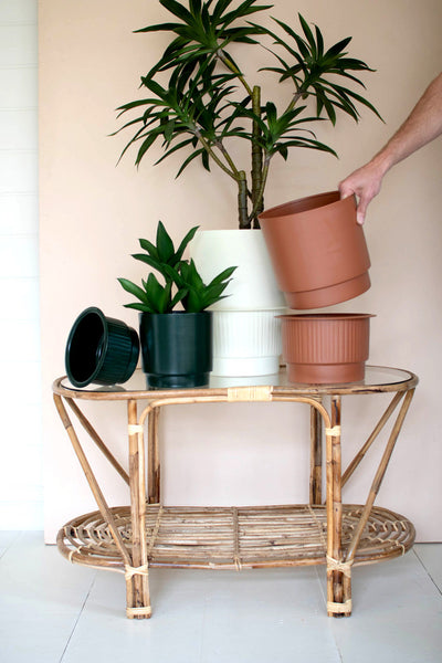 Set Of Three Metal Planters - One Each Color #1