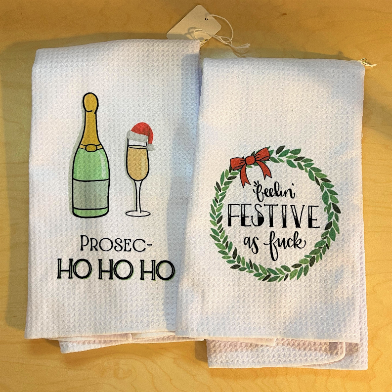 Feelin' Festive as Fuck - Tea Towel