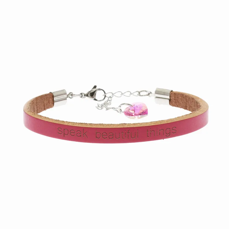 Louis Vuitton LV Bloom Bracelet Pink Leather & Metal. Size NA