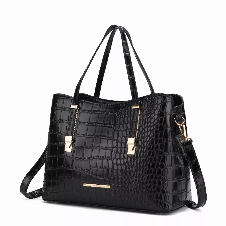 Bag For Love - Mini Crocodile Embossed Faux Pearl Decor Bucket Bag - Women  Satchels