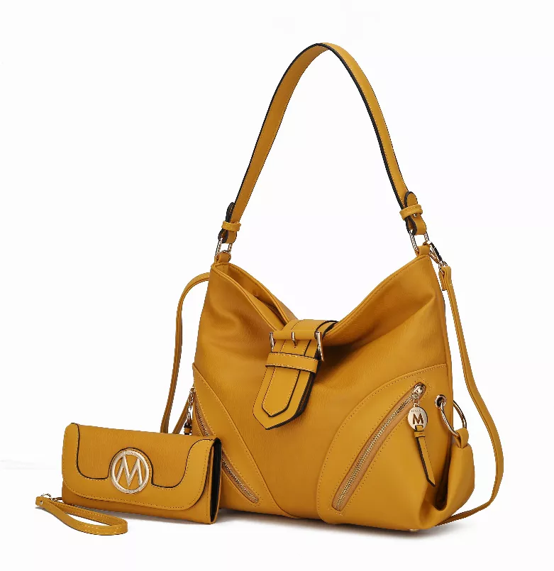  MKF 3-PC Set Shoulder Bag for Women Tote, Pouch Handbag Purse,  Wristlet Envelope, Adjustable Crossbody Strap PU Leather Beige : Clothing,  Shoes & Jewelry
