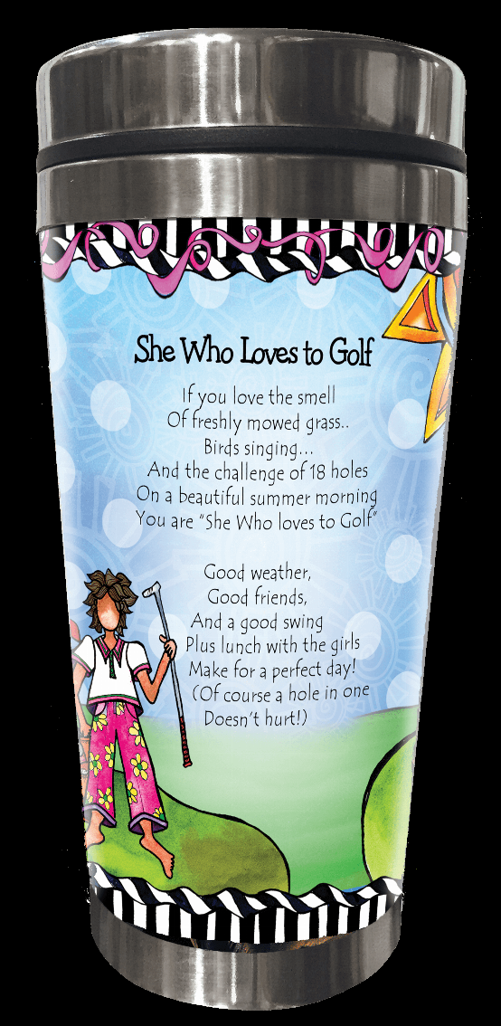 Wacky Stainless Steel Tumbler -  Loves to Golf