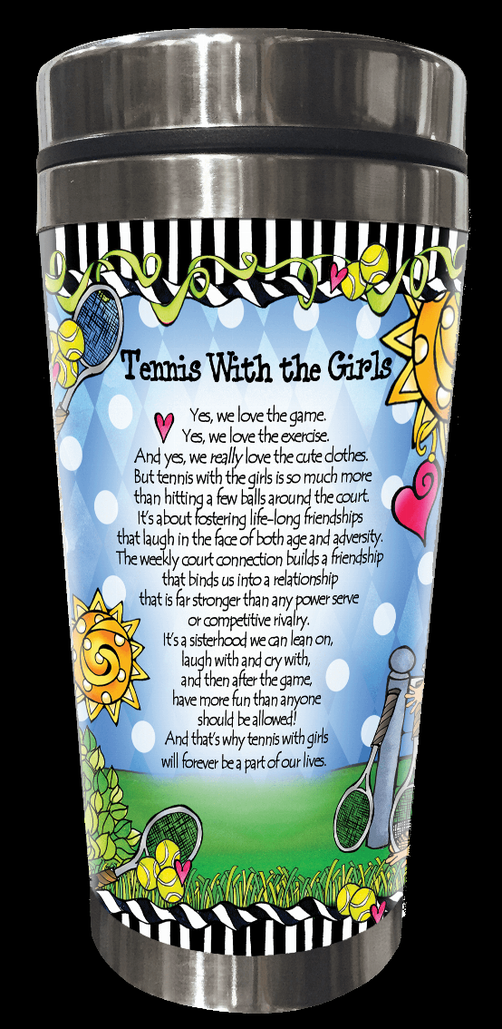Wacky Stainless Steel Tumbler -  Tennis with the Girls