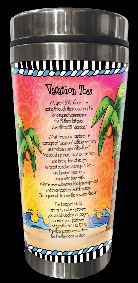 Wacky Stainless Steel Tumbler -  Vacation Toes