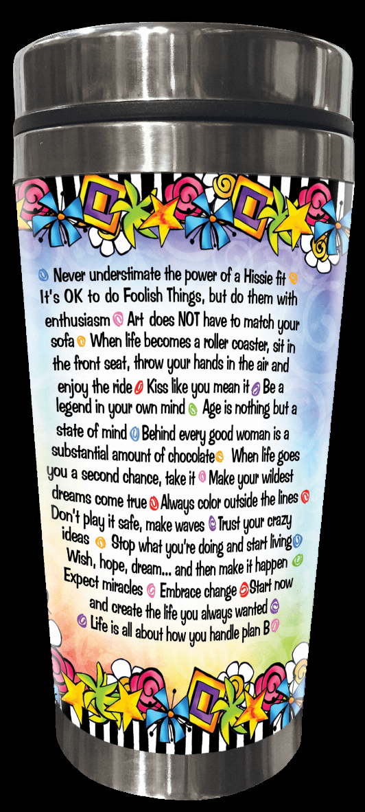 Wacky Stainless Steel Tumbler -  Words to Live By