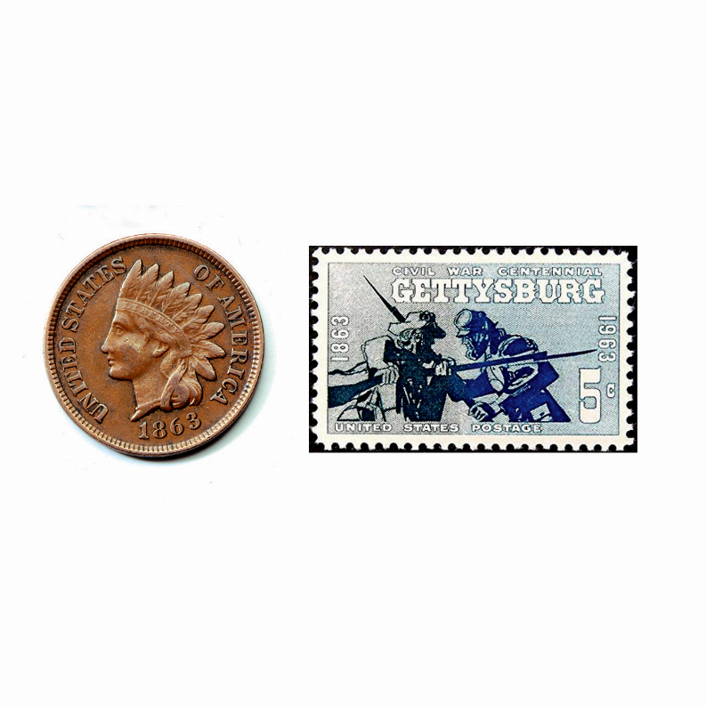 Civil War Penny & Stamp Collection