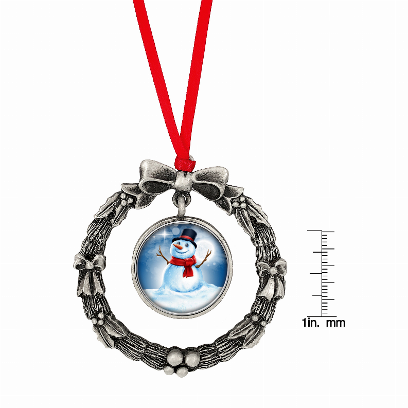 Wreath Ornament With Colorized Quarter Coin