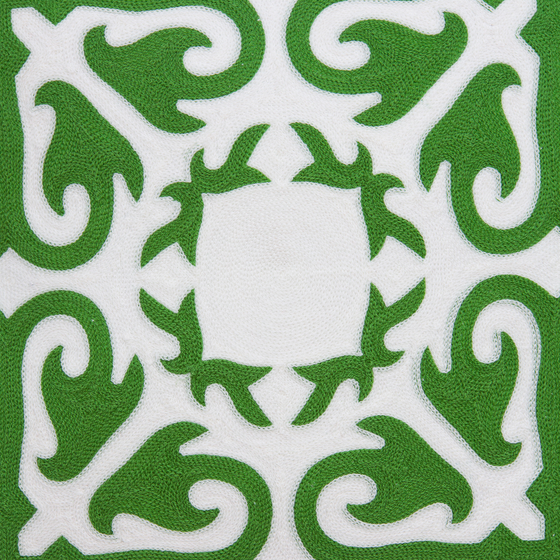 Parkland Collection Ceti Green and White Throw Pillow