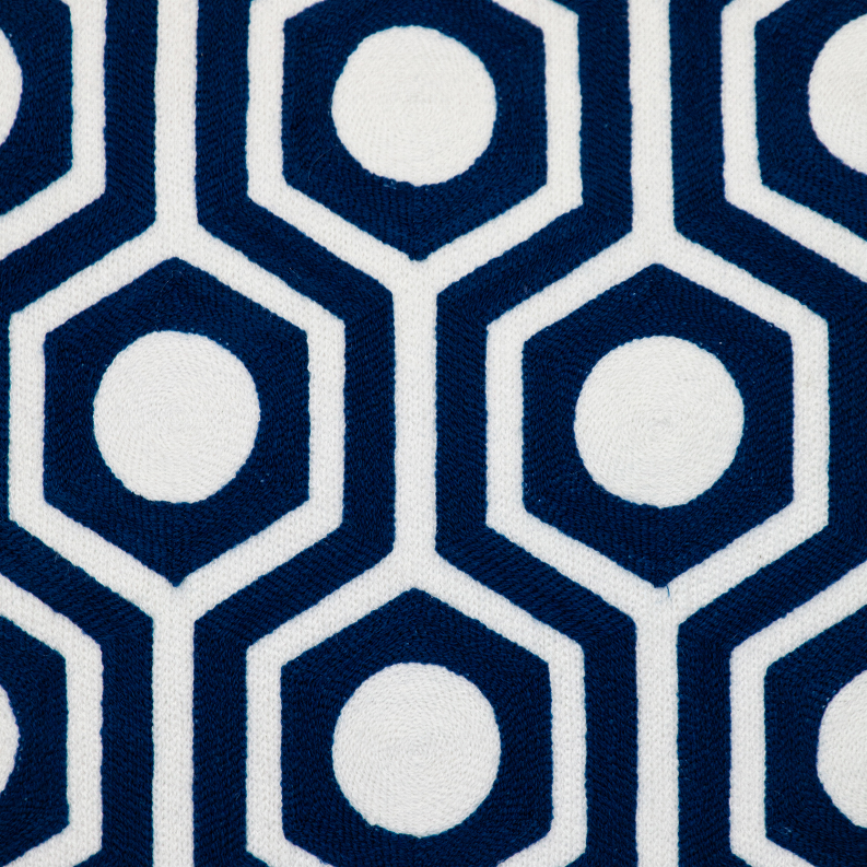 Parkland Collection Transitional Geometric Blue Square 20" x 20" Pillow - 20" x 20" Blue3