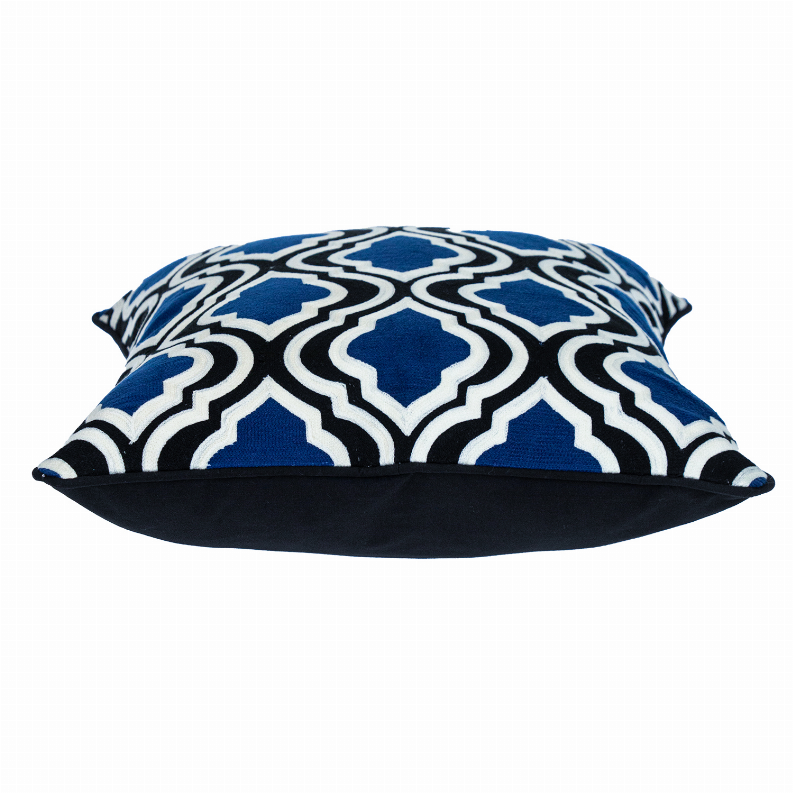 Parkland Collection Geometric Blue And White Square 20" x 20" Pillow
