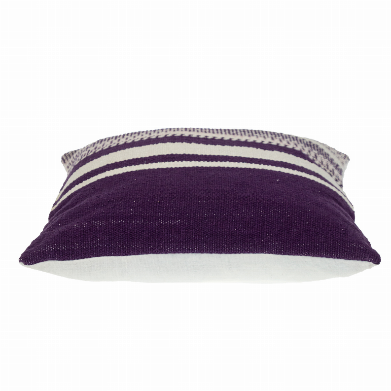 Parkland Collection Transitional Striped Square Pillow 18" x 18" Purple