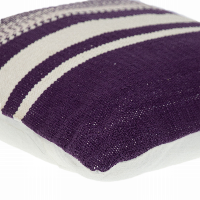 Parkland Collection Transitional Striped Square Pillow 18" x 18" Purple