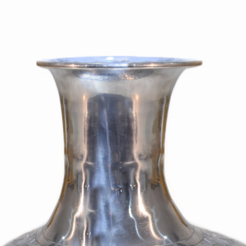Handmade Aluminium Traditional Silver Coated Color Floor Flower vases For Indoor & Outdoor Use