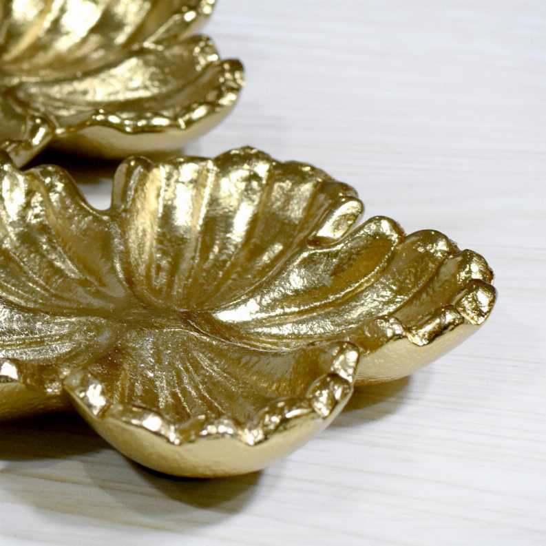 Handmade Decorative Gold Color Coated Aluminium Tray - 8.26 x 8.26 x 0.98 cm Gold1