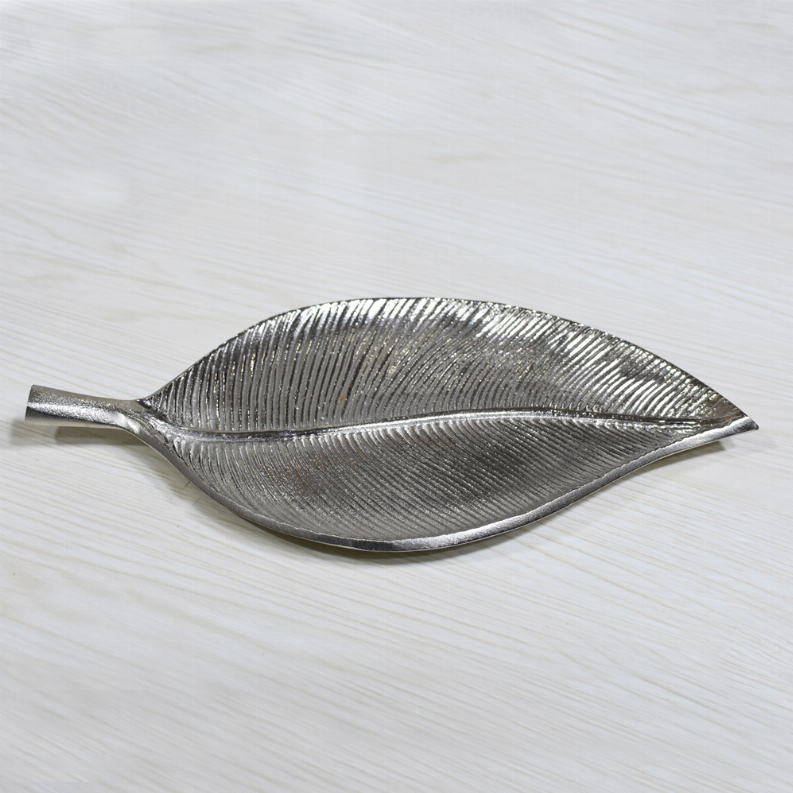 Handmade Decorative Silver Color Coated Aluminium Tray - 10.82 x 6.10 x 0.78cm Silver