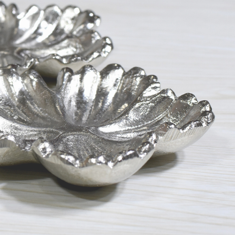 Handmade Decorative Silver Color Coated Aluminium Tray - 8.26 x 8.26 x 0.98 cm Silver