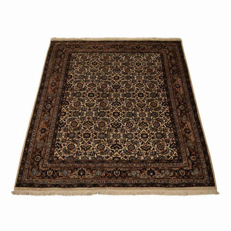 Rugsotic Carpets Hand Knotted Nir Wool Area Rug - 5'4''x7'10'' Cream